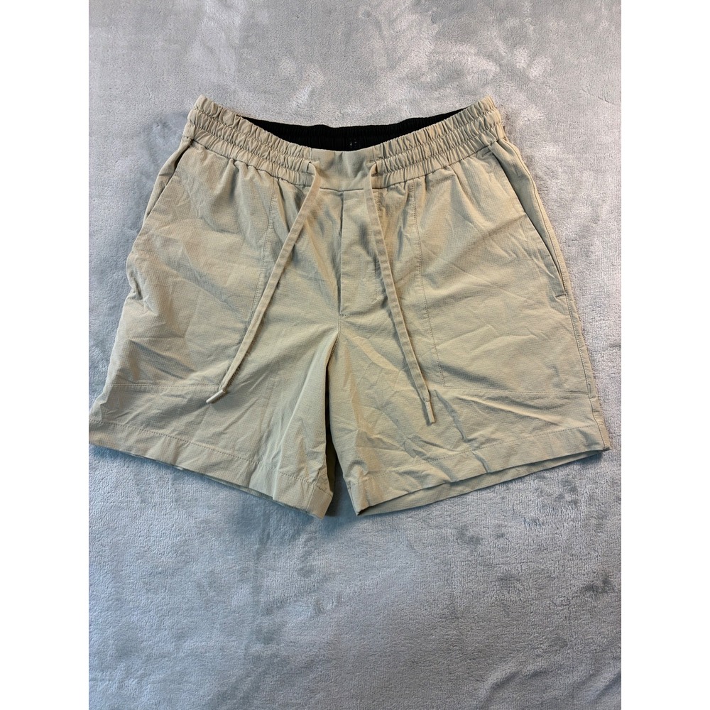 Lululemon Men's Tan Khaki Drawstring Bowline Shorts Size Small S LM7ARAS